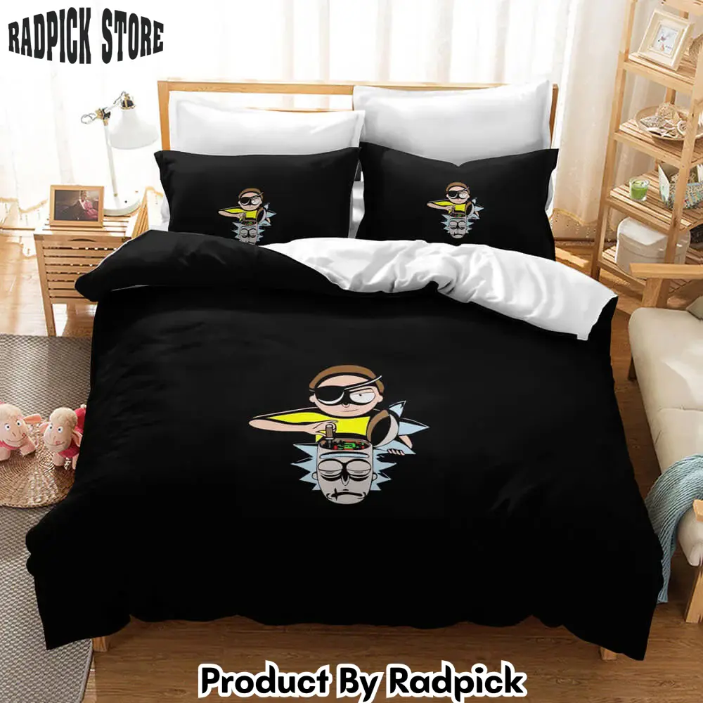 Rick and morty3 piece bedding set quilt duvet cover bed sheets sets  rp0422902